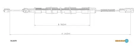VW трос ручного гальма TRANSPORTER 7 ADRIAUTO 55.0279