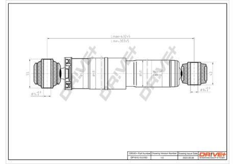 Drive+ Амортизатор (задній) Renault Master 2.3dci 10- (FWD) (Газ) DR!VE+ DP1610.10.0183