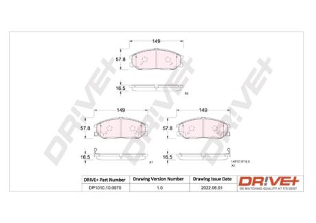 Drive+ - Гальмівні колодки до дисків DR!VE+ DP1010.10.0070