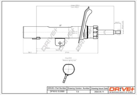 Drive+ Амортизатор (передній) Citroen Berlingo/Peugeot Partner 02- (R) (Газ) DR!VE+ DP1610.10.0069