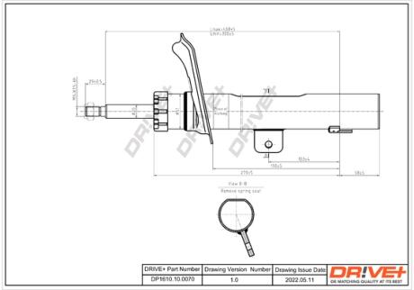 Drive+ Амортизатор (передній) Citroen Berlingo/Peugeot Partner 02- (L) (Газ) DR!VE+ DP1610.10.0070