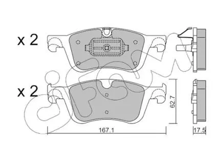 DB Комплект гальмівних колодок передні CITAN Tourer (W420) 108 CDI (420.713) 21-, RENAULT KANGOO III Мінівен Blue dCi 95 (KJAB) 21- CIFAM 822-1365-1