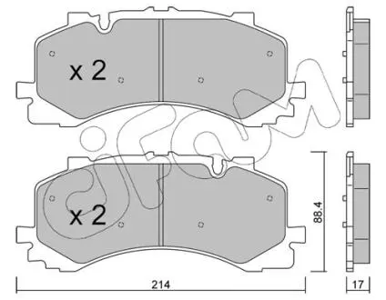 VW Комплект гальмівних колодок передні TOUAREG (CR7, RC8) 3.0 R 4motion 20-, AUDI A6 C8 (4A2) 50 TDI Mild Hybrid quattro 18- CIFAM 822-1252-0