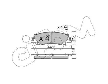 TOYOTA Комплект гальмівних колодок задні LAND CRUISER 300 (_J3_) 3.3 (FJA300) 21-, LEXUS LX (_J3_) 600 AWD (VJA310) 21- CIFAM 822-1402-0