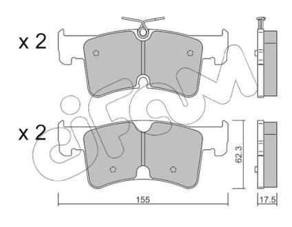 VW Гальм. колодки задн. MULTIVAN T7 (STM, STN) 1.4 eHybrid 21-24 CIFAM 822-1389-0