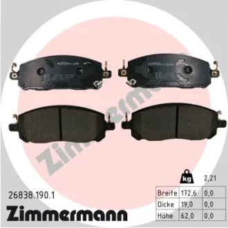 Гальмiвнi колодки дисковi переднi ZIMMERMANN 268381901 (фото 1)