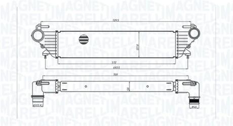 FIAT Інтеркулер 500L 0.9, 1.3, 1.4 12-, TIPO 1.3, 1.4 16- MAGNETI MARELLI 351319205530