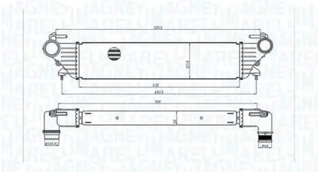 FIAT Інтеркулер 500L 0.9, 1.3, 1.4 12-, TIPO 1.3, 1.4 16- MAGNETI MARELLI 351319205530