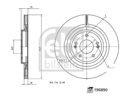 TARCZA HAM TYL 325X20 V FEBI BILSTEIN 196890