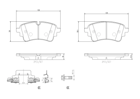 Klocki ham. tył XTRA CERAMIC AUDI/AUDI (FAW)/VW BREMBO P85185NX