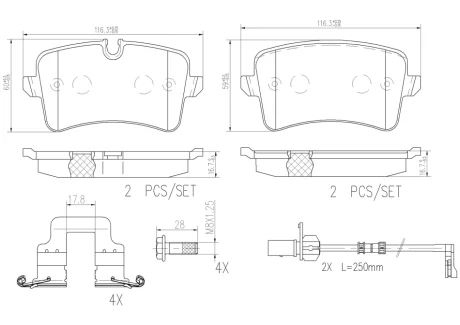 Фото klocki ham. tył XTRA CERAMIC AUDI BREMBO P85120NX Klocki ham. tył XTRA CERAMIC AUDI BREMBO P85120NX