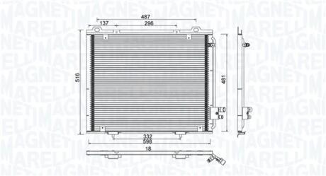 Радіатор кондиціонера MB E-class (W210) 2.0-5.4 95-03 OM604/M111/M112 MAGNETI MARELLI 350203889000