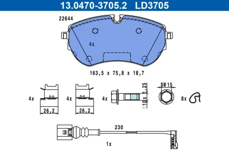 KLOCKI HAM PRZOD CERAMIC ATE 13047037052