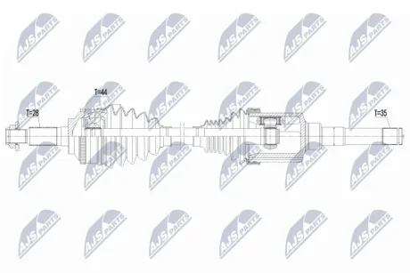 ПОЛУОСЬ NTY NPWFR225