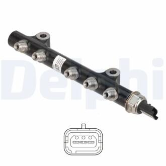Рейка високого тиску VOLVO C30, S40 II, S60 II, S80 II, V40, V50, V60 I, V70 III CITROEN BERLINGO MULTISPACE, BERLINGO/MINIVAN, C3 II, C3 PICASSO, C4 AIRCROSS, C4 CACTUS 1.4D/1.5D/1.6D 08.05- Delphi 9144A290B-12B1