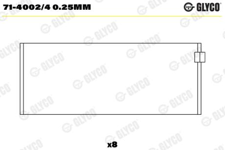 Вкладиші шатунні 0.25 MB M271 Glyco 71-4002/4 0.25MM