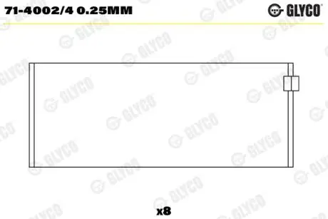 Вкладиші шатунні 0.25 MB M271 Glyco 71-4002/4 0.25MM