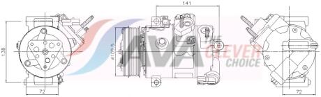 AVA FORD Компресор кондиціонера GALAXY III 2.0 18-, MONDEO V 2.0 19-, S-MAX 2.0 18-, TRANSIT CUSTOM V362 2.0 15-, FORD USA AVA COOLING FDAK732