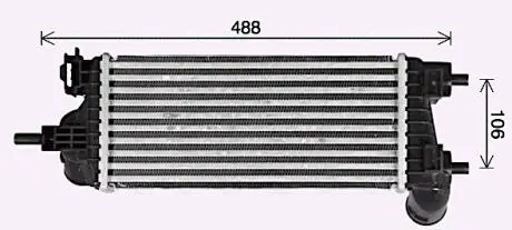 AVA FORD Інтеркулер C-MAX II 1.0 12-, FOCUS III 1.0 12-, GRAND C-MAX 1.0 12-, TRANSIT CONNECT V408 1.0 13- AVA COOLING FD4662