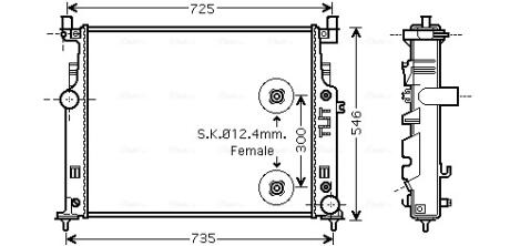 AVA DB Радіатор системи охолодження двигуна GL-CLASS (X164), M-CLASS (W164), R-CLASS (W251, V251) AVA COOLING MS2458