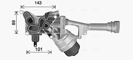 AVA FIAT Оливний радіатор (з корпусом) 500 1.3 09-, DOBLO 1.3, 1.4 10-, LANCIA, OPEL, VAUXHALL AVA COOLING FT3478H