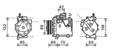 AVA SUZUKI Компресор кондиціонера SWIFT III 1.3 05-, SX4 1.5, 1.6 06- AVA COOLING SZAK125