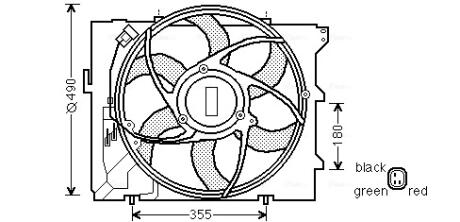 AVA BMW Вентилятор радіатора 1 (E81), 1 (E87), 3 (E90), 3 Купе (E92) AVA COOLING BW7523