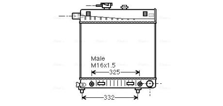 AVA DB Радіатор сист. охолодження двиг. W202 (360x419x32) AVA COOLING MSA2150