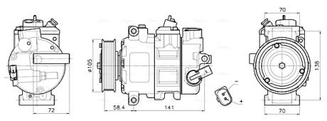 AVA VW Компресор кондиціонера AMAROK 2.0 10-, T5 2.0 10- AVA COOLING VNAK447