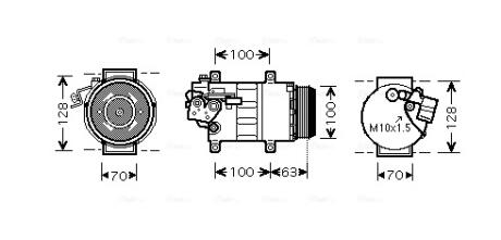 AVA DB Компресор кондиціонера W169, W245 AVA COOLING MSAK404