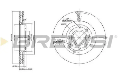 Гальмівний диск перед. Berlingo/Partner 01- (-ESP/266мм) BREMSI CD7140V