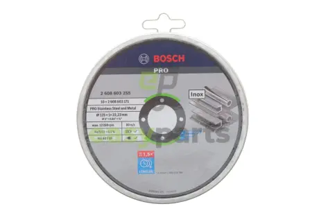 Круг відрізний (К-кт 10 шт) 125x1x22,23 мм PRO Stainless Steel and Metal Bonded Cutting Disc BOSCH 2 608 603 255