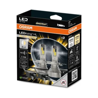Żarówka LED (zamiennik H4) bez ECE **brak ECE** - LEDriving HL ALLSEASON 6000/2700K OSRAM 64193DWALL2HB