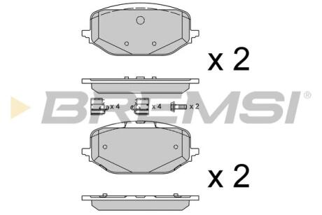 Гальмівні колодки BERLINGO/PARTNER/COMBO E 1.5-1.6 18- (ZF SACHS) BREMSI BP3952