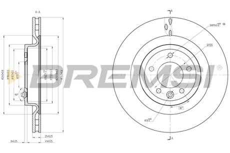 Гальмівний диск зад. Range Rover IV L405 12- BREMSI CD8434V