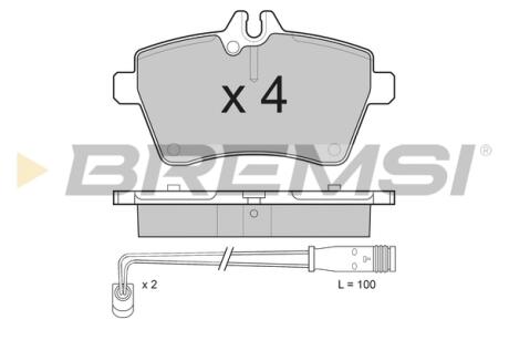 Гальмівні колодки пер. MB W169/W245 04-12 BREMSI BP3189