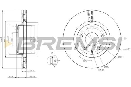 Гальмівний диск пер. MAZDA 3 11- BREMSI CD8465V