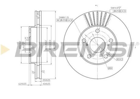 Гальмівний диск пер. RAV 4 01-05 BREMSI CD7216V