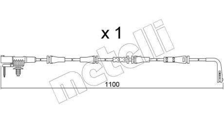 Датчик зносу гальмівних колодок (передніх) Land Rover Range Rover Velar 19- (L=1100mm) Metelli SU.358