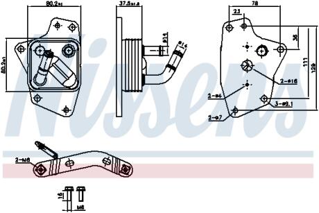 LEXUS Оливний радіатор (без корпуса) NX 200t 14-, NX 300 17-, RX 200t 15-, RX 300 17- NISSENS 91444