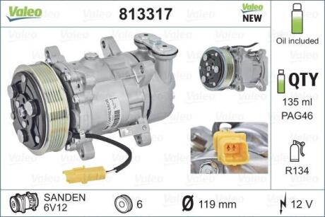 Компресор кондиціонера Valeo 813317