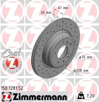 Гальмівний диск ZIMMERMANN 150128152