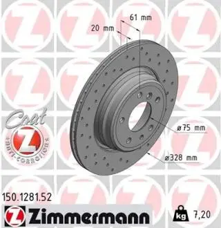 Гальмівний диск ZIMMERMANN 150128152