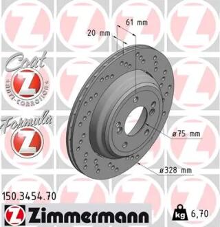 Гальмівний диск ZIMMERMANN 150345470