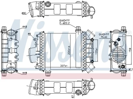 INTERCOOLER DB C-KLASA /A205/ 14- NISSENS 96389