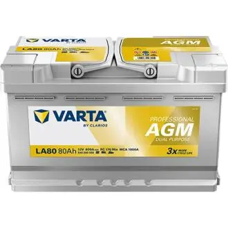 AKUMULATOR 80AH/77AH/75AH 12V P+ PROF DP AGM/LA80 VARTA 840080080K312