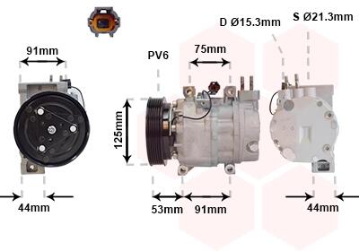 Компресор кондиціонера NISSAN X-TRAIL 01>07 T30 Van Wezel 1300K259