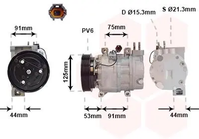 Компресор кондиціонера NISSAN X-TRAIL 01>07 T30 Van Wezel 1300K259