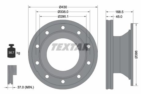 TARCZA HAMULCOWA 430X5 SCHMITZ SZT LKW TEXTAR 93296100