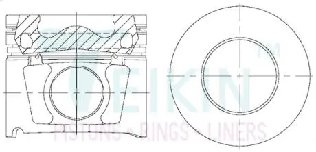 Поршни ремонт +0.50mm (к-кт на мотор) 16v Mazda BT-50, Ford Ranger WLAA TEIKIN 42212AG050